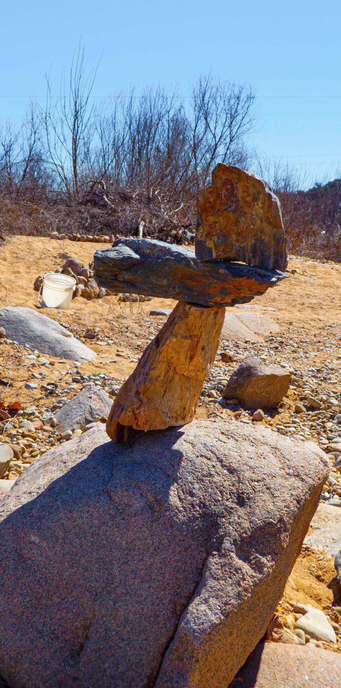 Stacking Rocks at the Llano Earth Art Festival